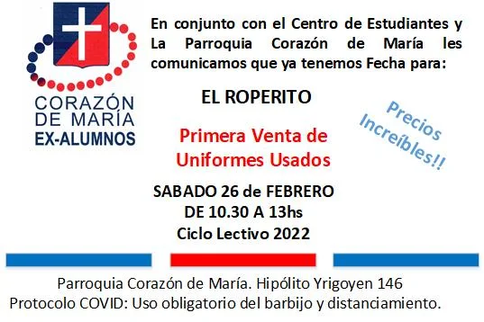 Imagen de El Roperito: suspensión de la feria de febrero de 2022